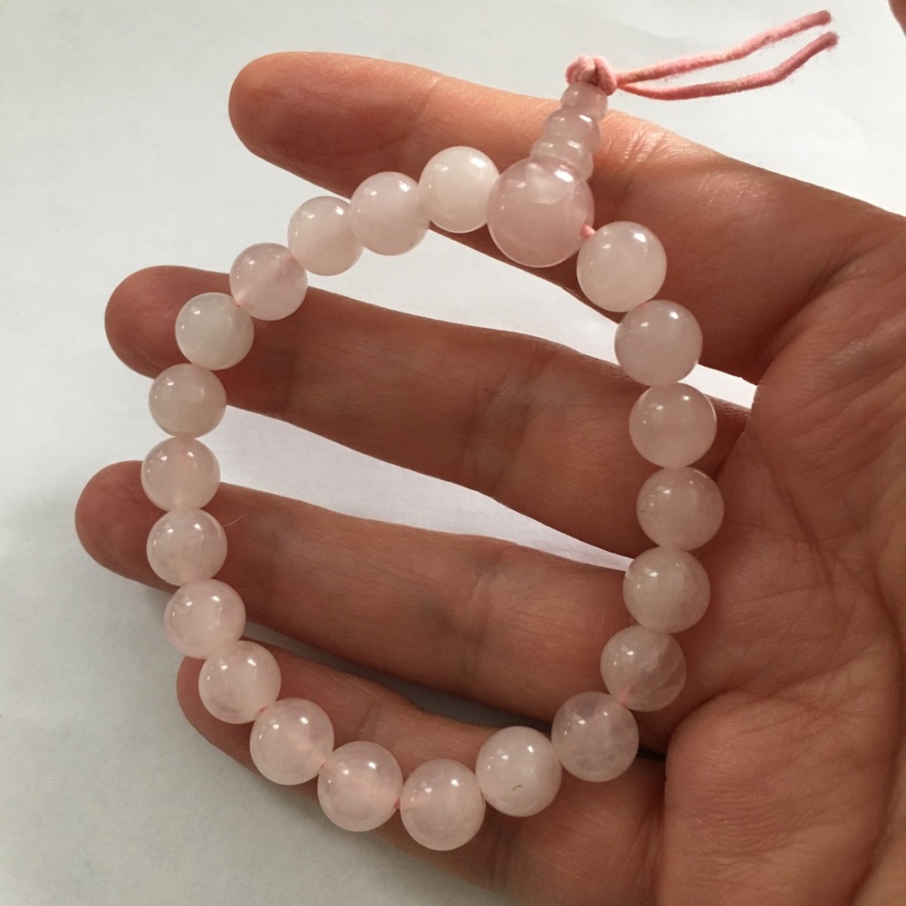 Rose quartz bead stretchy bracelet